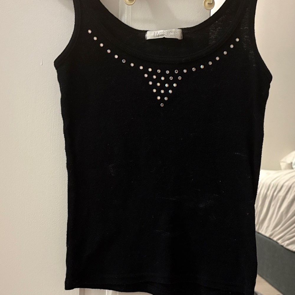 Hysteric Glamour Black Tank Top with Silver Accents